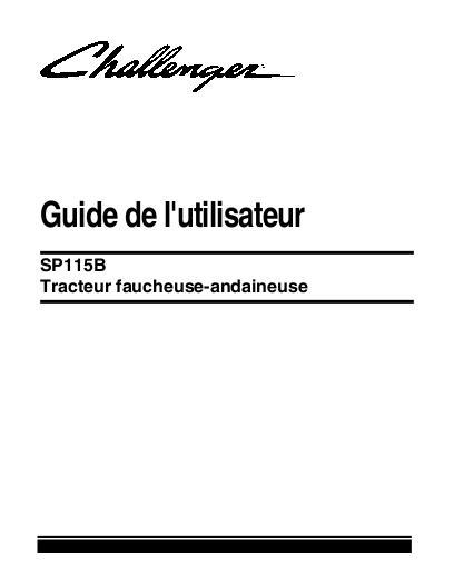 AGCO SP115B Windrower Tractor Operator Manual 700727031E French