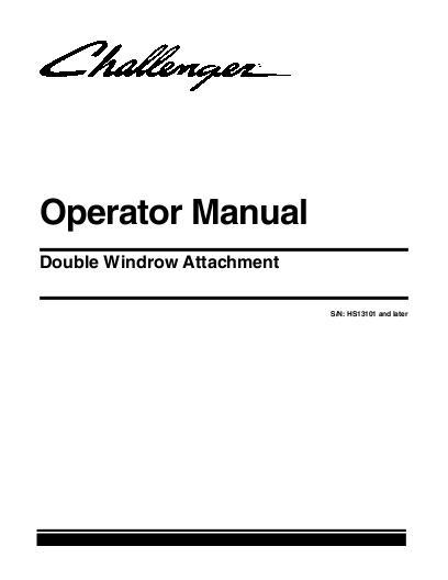 AGCO SP115C SP185C Double Windrow (attachment, eff sn HS13101) Operator Manual 700729351B English