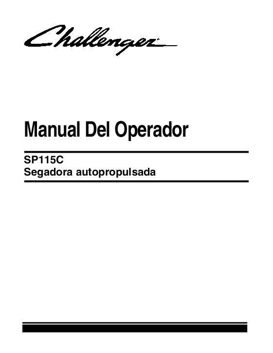 AGCO SP115C Windrower Tractor Operator Manual 700732417D Spanish