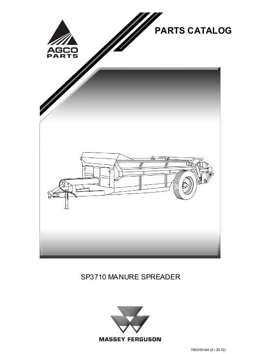 AGCO SP3710 Manure Spreader Parts Book 79035514A English