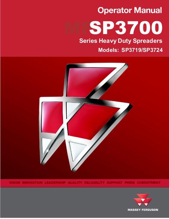 AGCO SP3719 SP3724 Manure Spreader Operator Manual 700006034A English