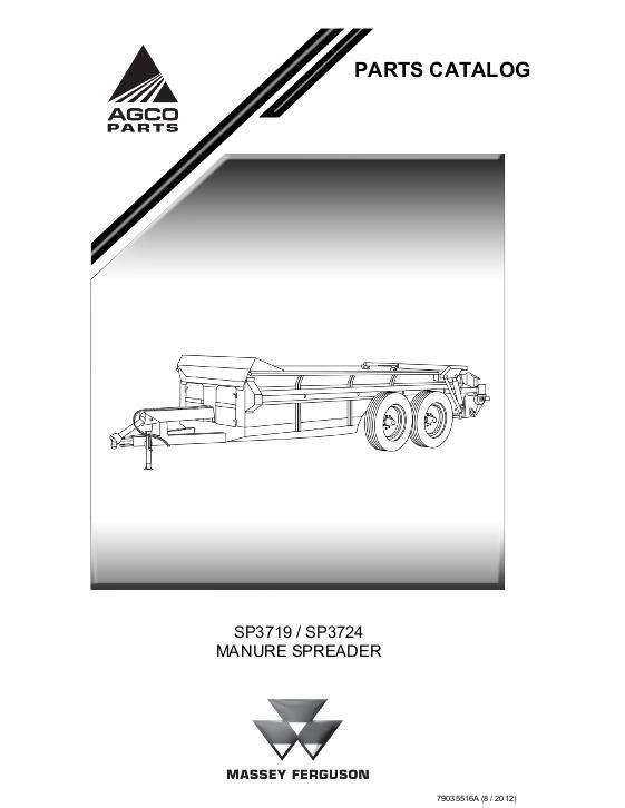 AGCO SP3719 SP3724 Manure Spreader Parts Book 79035516A English