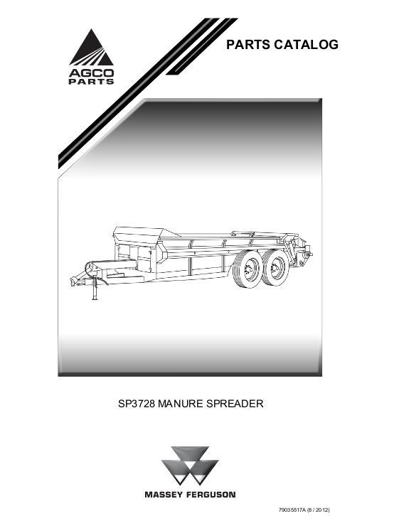 AGCO SP3728 Manure Spreader Parts Book 79035517A English