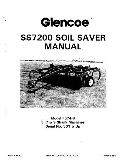 AGCO SS7200 F574-B Soil Saver (eff en 301, 1994) Operator Manual 1PD696494 English