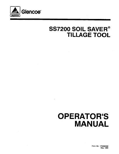 AGCO SS7200 Soil Saver (1999) Operator Manual 1PD696599 English