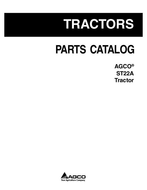 AGCO ST22A Compact Tractor Parts Book 79023601B English