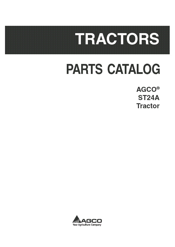 AGCO ST24A Compact Tractor Parts Book 79023599B English