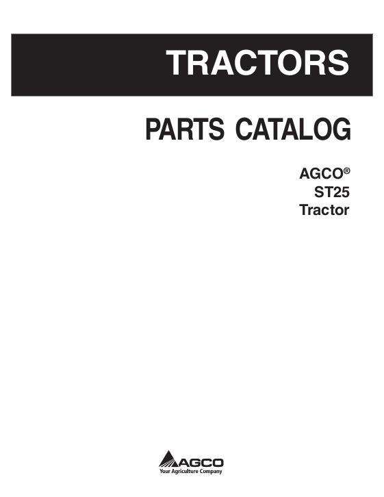 AGCO ST25 Compact Tractor Parts Book 79018934C English