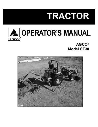 AGCO ST30 Compact Tractor Operator Manual 79019034B English