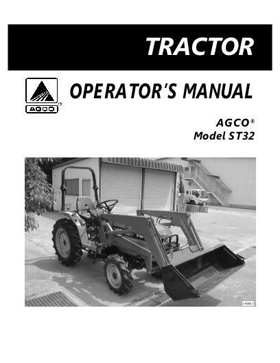 AGCO ST32 Compact Tractor (hydro trans) Operator Manual 79021928 English