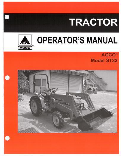AGCO ST32 Compact Tractor (std trans) Operator Manual 79021929 English