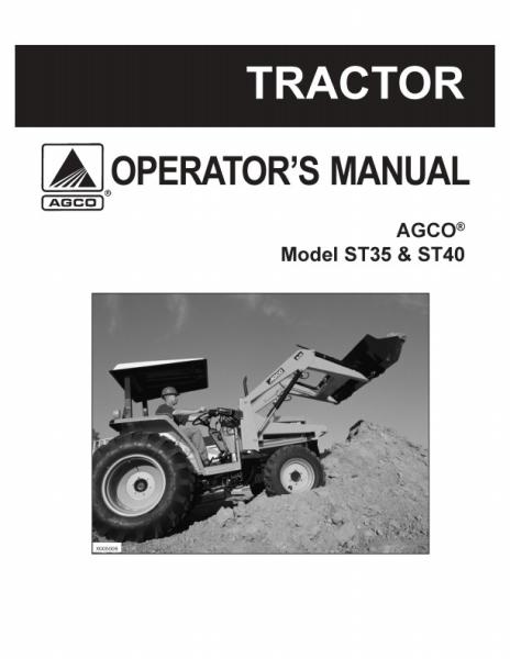 AGCO ST35 ST40 Compact Tractor (prior sn 'L') Operator Manual 79019036B English