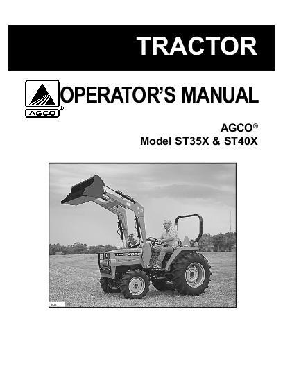 AGCO ST35X ST40X Compact Tractor Operator Manual 79019262 English