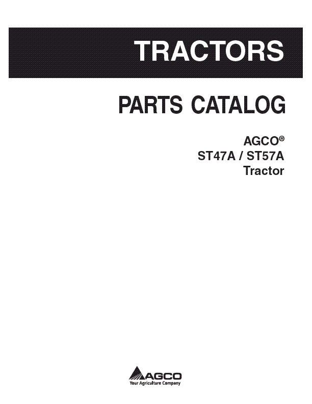 AGCO ST47A ST52A Compact Tractor Parts Book 79023382D English