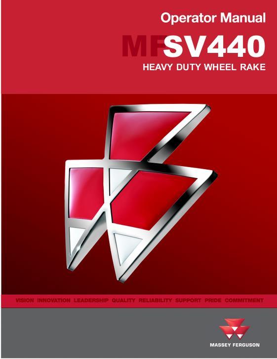 AGCO SV440 Wheel Rake Operator Manual 700006188A English