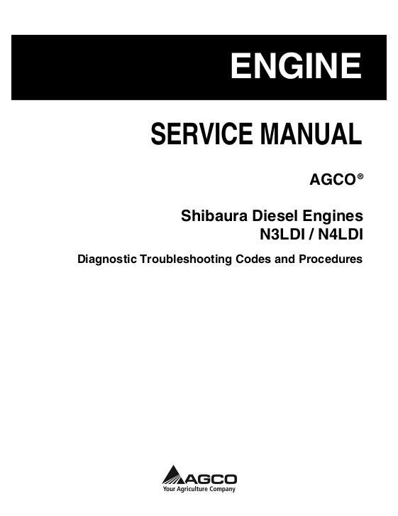 AGCO Shibaura N3LDI N4LDI Engine Diagnostic Trouble Codes (DTC) Service Manual 79037048A English