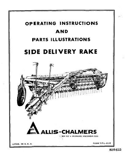 AGCO Side Delivery Rake Operator Manual 70828453 English