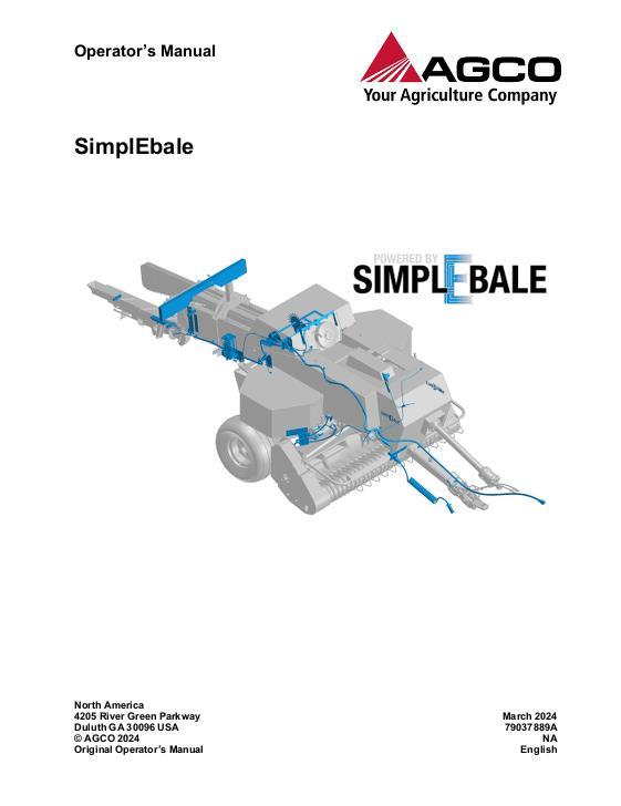 AGCO SimplEbale - English Operator Manual 79037889A English