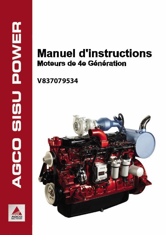 AGCO Sisu Engine (use V837079534) Operator Manual 700738565 French