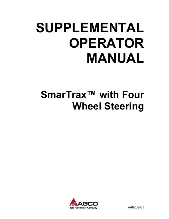 AGCO SmarTrax 4 Wheel Steering (supplement) Operator Manual AG448238 English