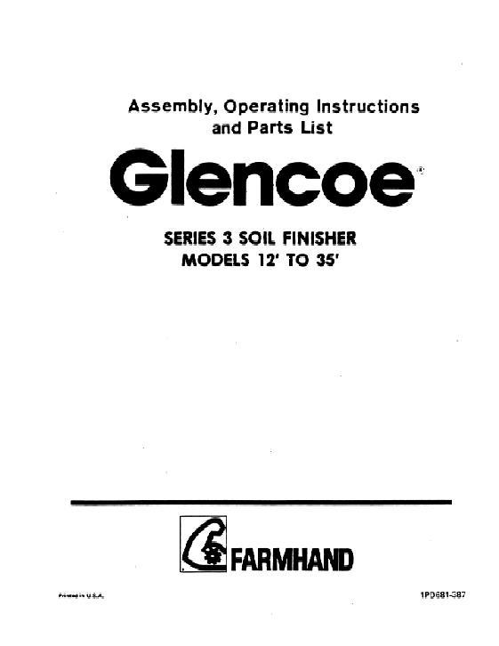 AGCO Soil Finisher (Series 3, 1987) Operator Manual 1PD681387 English