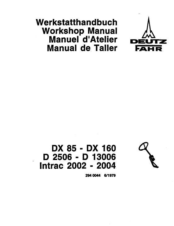 AGCO Steering System (section) DX85-DX160, D2506-D13006, Intrac Service Manual 2940044 Multiple