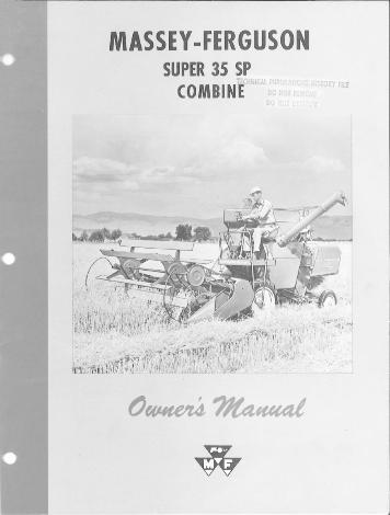 AGCO Super 35 Self Propelled Combine Operator Manual 690584M1 English