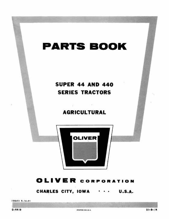 AGCO Super 44 440 Tractor Parts Book S1-9-14 English
