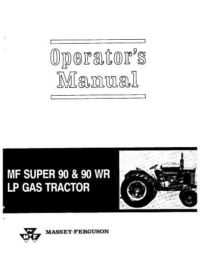 AGCO Super 90 90WR Tractor (LP gas supplement) Operator Manual 690549M1 English