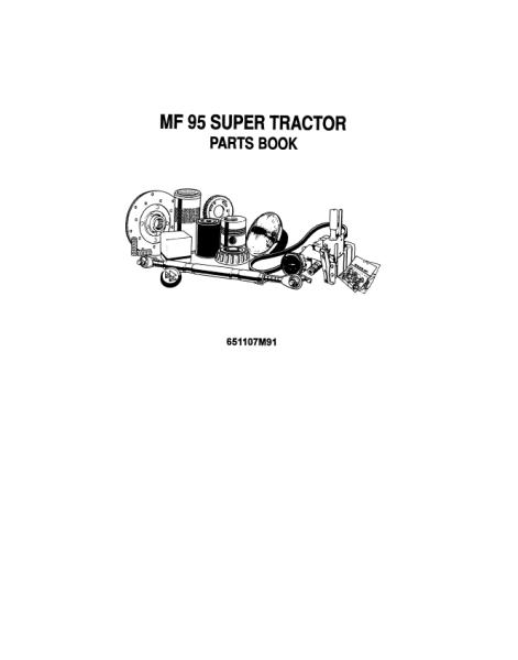 AGCO Super 95 Tractor Parts Book 651107M91 English