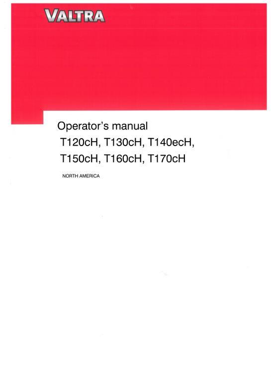 AGCO T120cH to T170cH Tractor (North America) Operator Manual V39834222 English