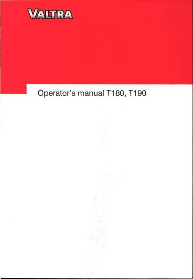 AGCO T180 T190 Tractor (non N. America) Operator Manual V39821214 English