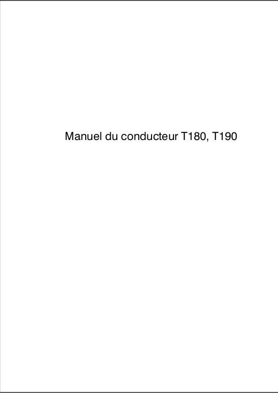 AGCO T180 T190 Tractuer Operator Manual V39821314 French