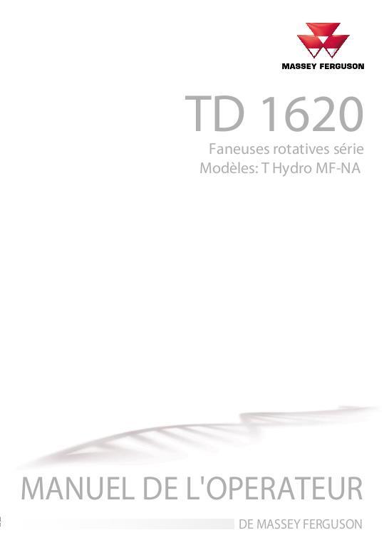 AGCO TD1620T Tedder (N America) Operator Manual FEL153889A French