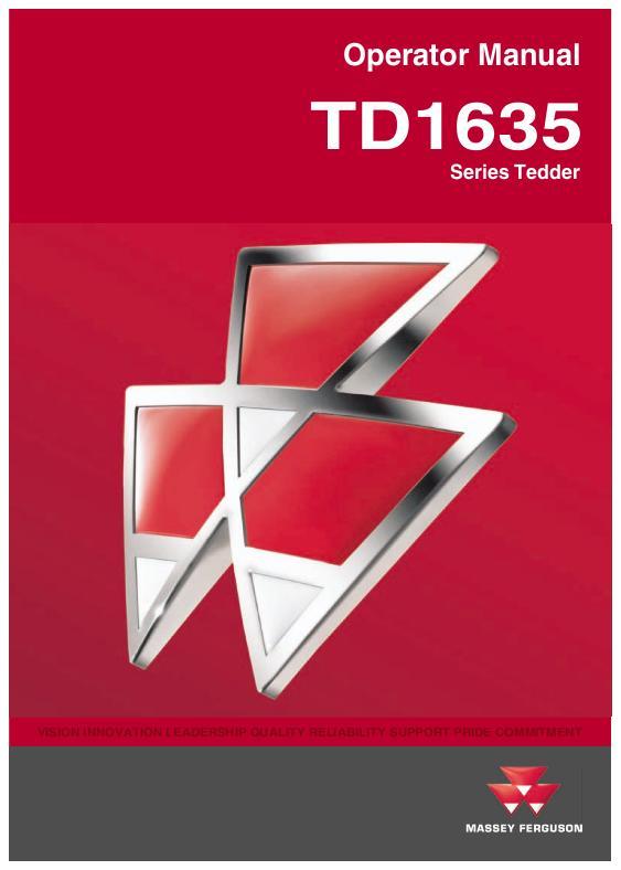 AGCO TD1635 Tedder Operator Manual FEL128843A English