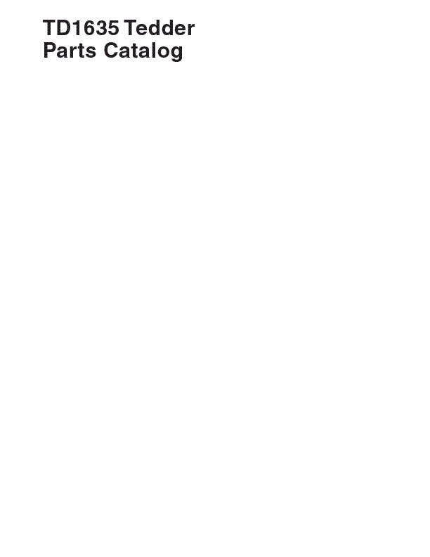 AGCO TD1635 Tedder Parts Book 651917M1 English