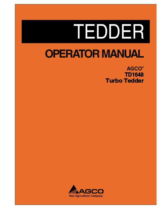 AGCO TD1648 Tedder Operator Manual FEL153398A English