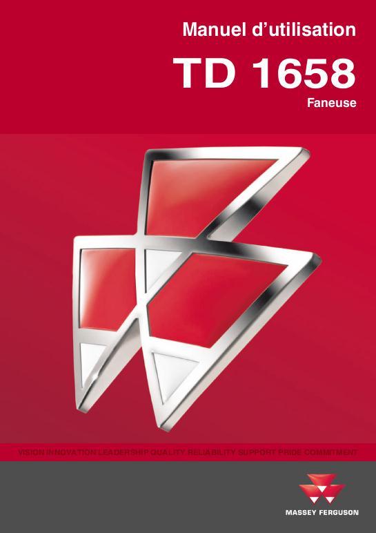 AGCO TD1658 Tedder Operator Manual FEL128876A French
