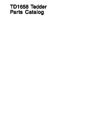 AGCO TD1658 Tedder Parts Book 651918M1 English