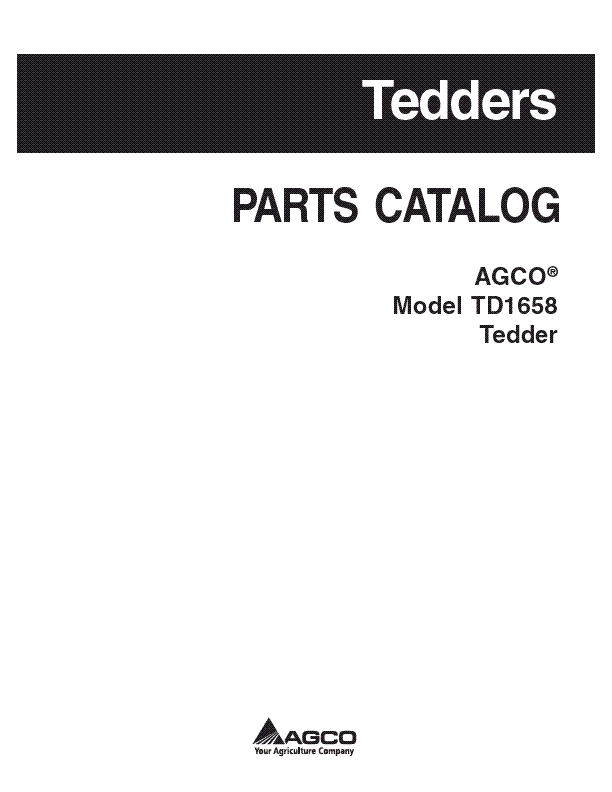 AGCO TD1658 Tedder Parts Book 79033489A English