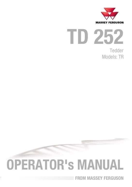 AGCO TD252 TR Tedder Operator Manual FEL15357401 English