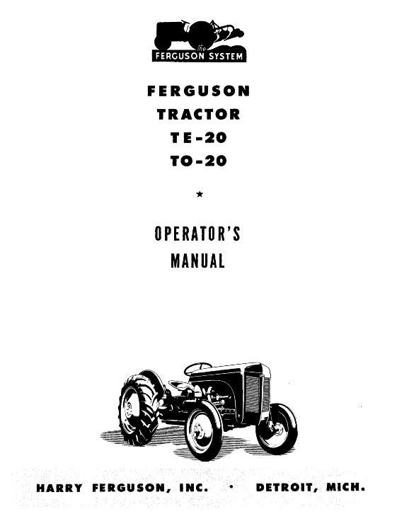 AGCO TE20 Tractor Operator Manual 690424M1 English