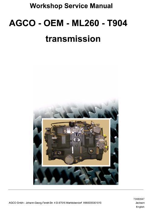 AGCO TG7300 TG8300 TerraGator ML260 T904 CVT Transmission (section) Service Manual 72483647A English