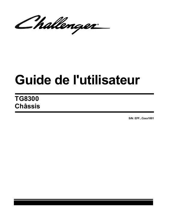 AGCO TG8300 Applicator (chassis, eff sn Cxxx1001, 2012) Operator Manual 549688D1E French