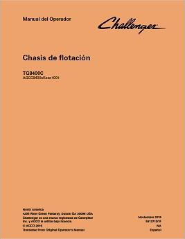 AGCO TG8400C TerraGator (chassis) Operator Manual 591371D1F Spanish