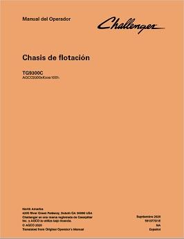 AGCO TG9300C TerraGator (chassis) Operator Manual 591377D1E Spanish