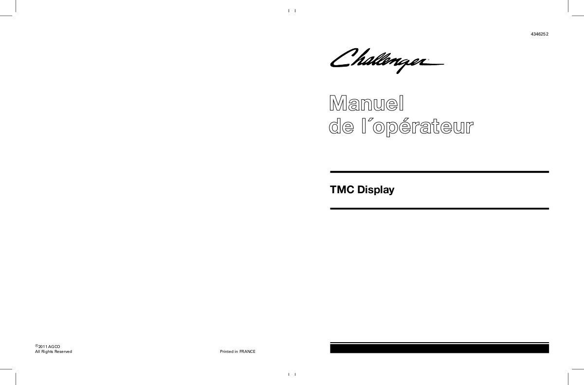 AGCO TMC Display Operator Manual 4346252M4 French