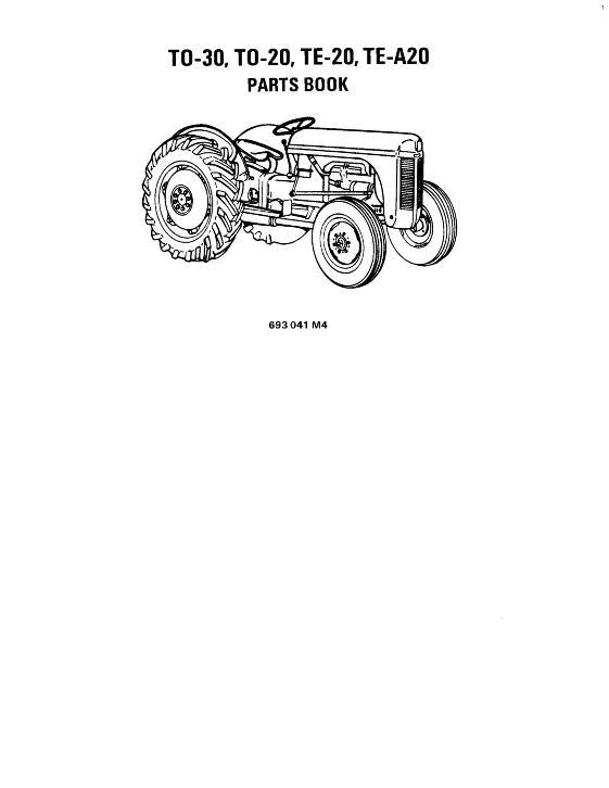 AGCO TO20 TO30 TE20 TEA20 Tractor Parts Book 693041M4 English
