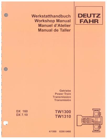 AGCO TW1300 TW1310 Transmission (section) Service Manual 2986460 English