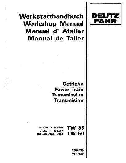 AGCO TW35 TW50 Transmission Service Manual 2986475 English